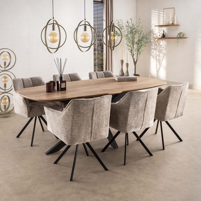 Eettafel Arhus Solid deens ovaal 215cm / Massief acacia