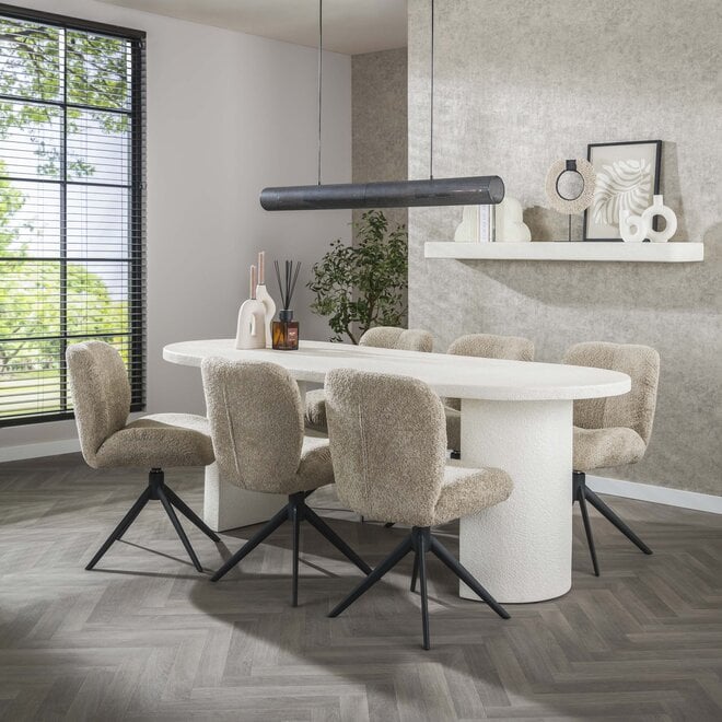 Eettafel Arch Stone plat ovaal 215cm / Marmer composiet