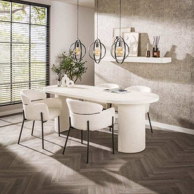 Eettafel Arch Stone plat ovaal 215cm / Marmer composiet