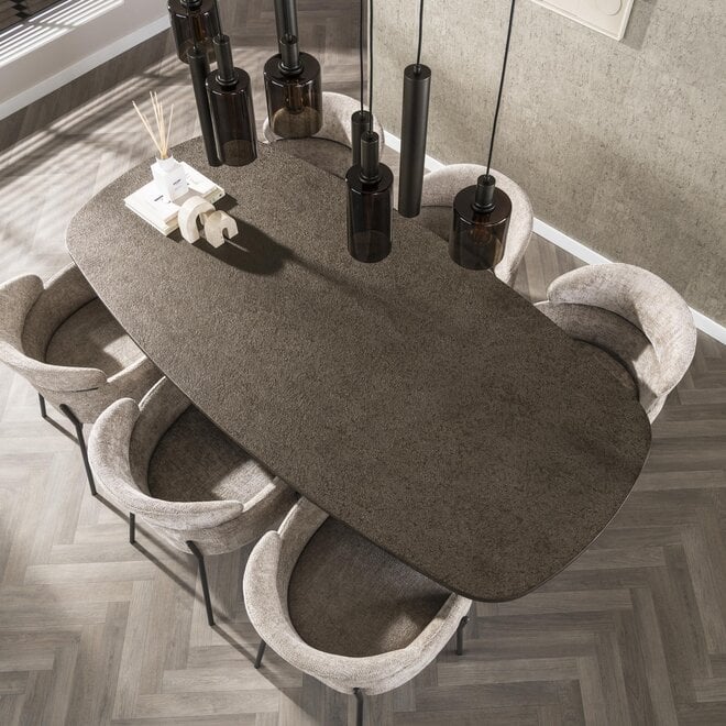 Eettafel Bronvik deens ovaal 215 cm / Brons liquid metal