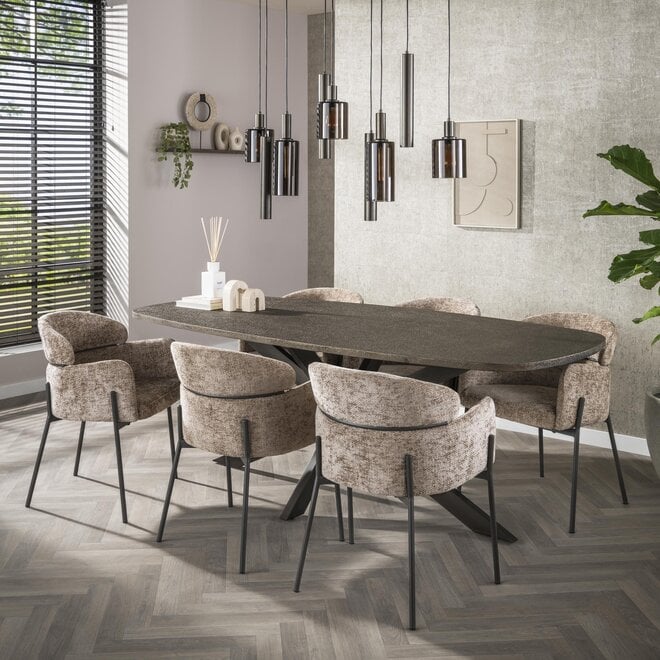 Eettafel Bronvik deens ovaal 215 cm / Brons liquid metal