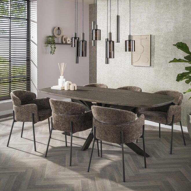 Eettafel Bronvik deens ovaal 215 cm / Brons liquid metal