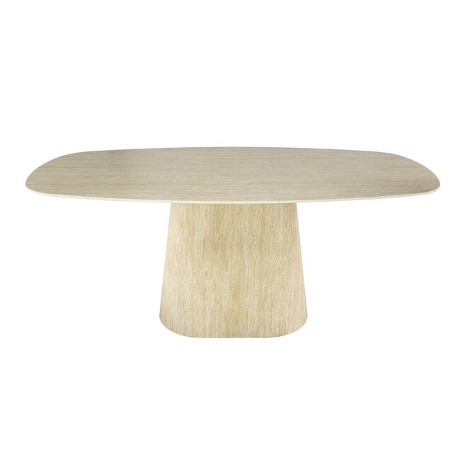 Eettafel Centro deens ovaal 180cm / Keramiek travertin