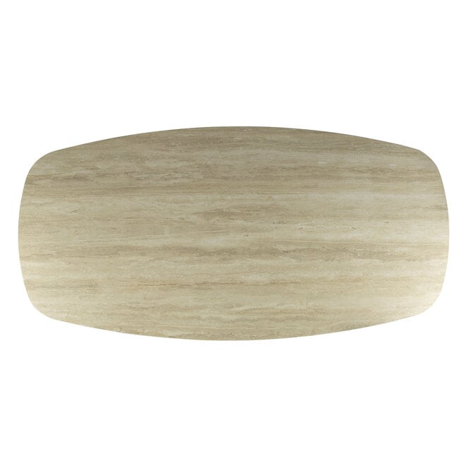 Eettafel Romano Cross deens ovaal 180cm / 3D keramiek travertin