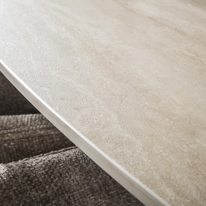 Eettafel Romano Cross deens ovaal 215cm / 3D keramiek travertin