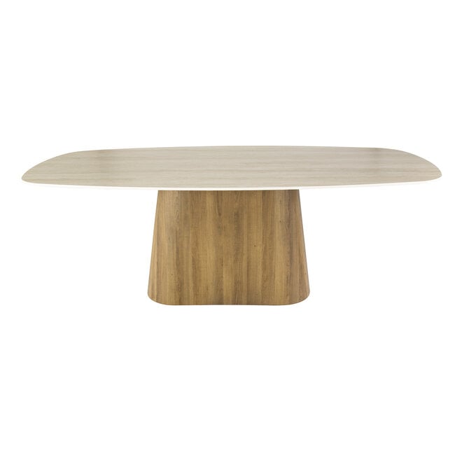Eettafel Romano Centro deens ovaal 215cm / 3D keramiek travertin