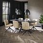 Eettafel Onyx Cross deens ovaal 215cm / 3D melamine graphite