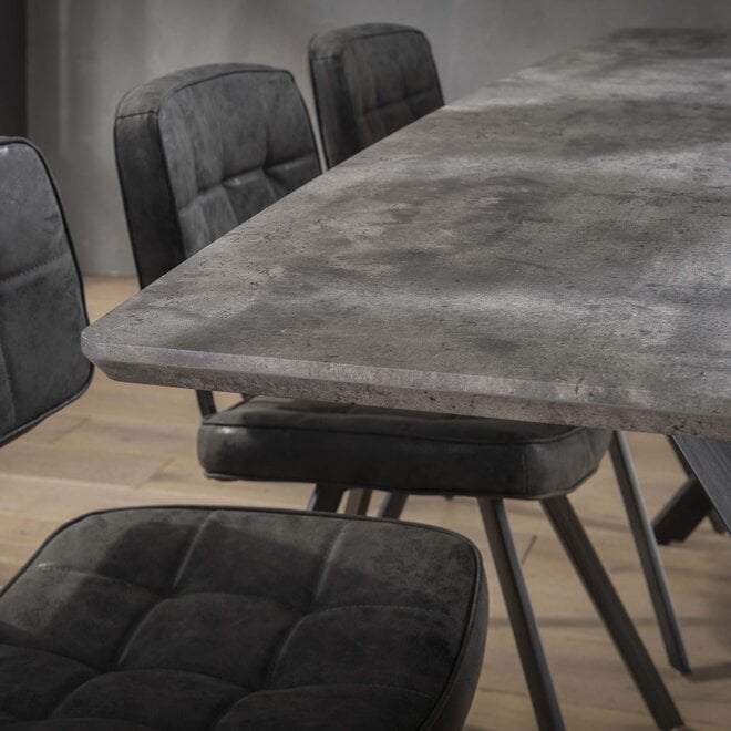 Eettafel ovaal blad 190cm / 3D beton grijs