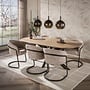 Eettafel Cliff ovale buis 215cm / Massief mango zand