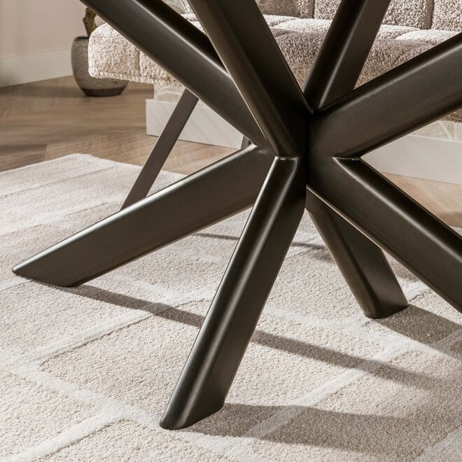 Eettafel Cliff ovale buis 215cm / Massief mango zand