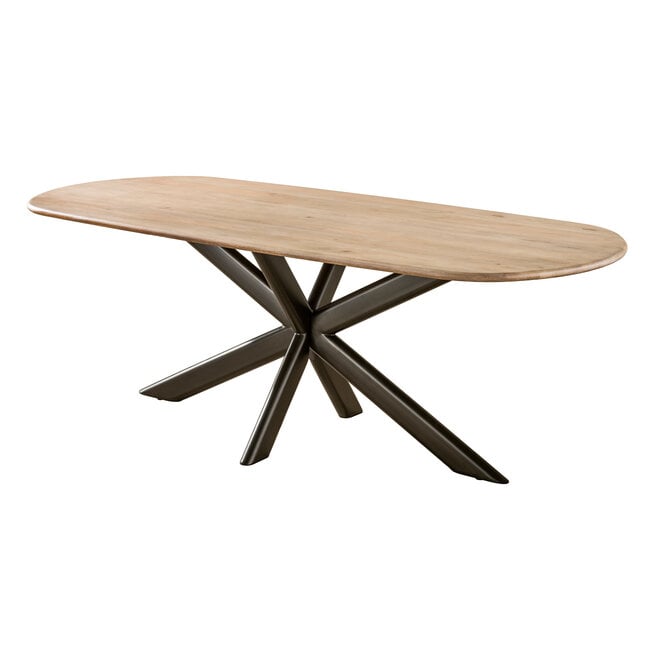 Eettafel Cliff ovale buis 215cm / Massief mango zand