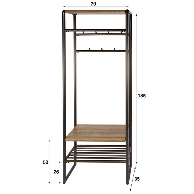 Garderobemeubel Luno 70cm / Drift brown