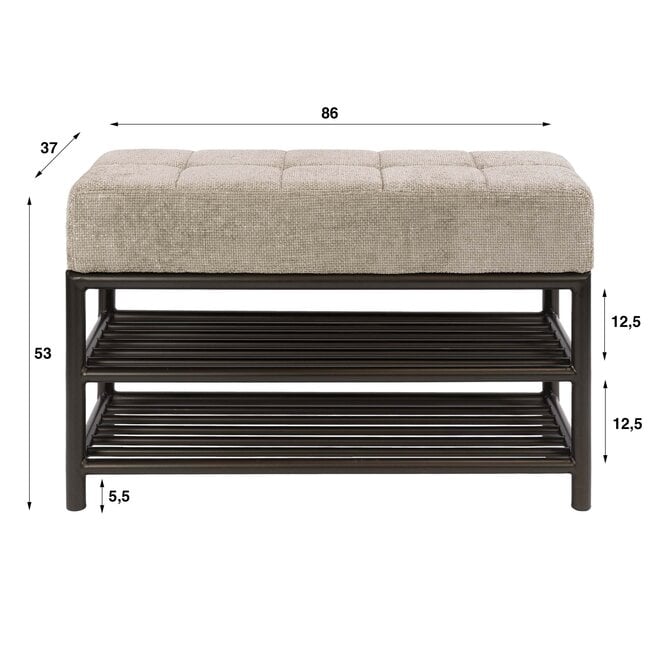 Schoenenbank Terra 85cm / Drift brown