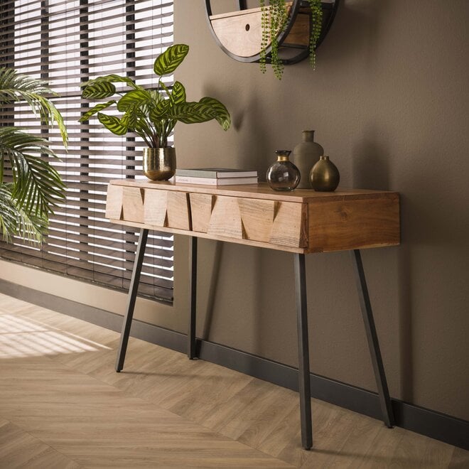 hal-/kaptafel Demn 2 lades / Massief acacia