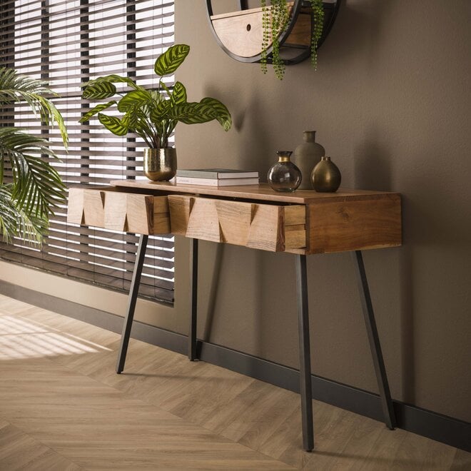 hal-/kaptafel Demn 2 lades / Massief acacia