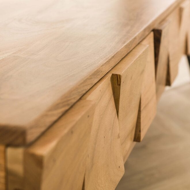 hal-/kaptafel Demn 2 lades / Massief acacia
