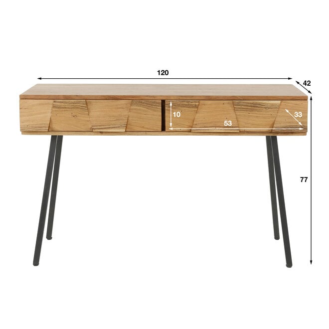 hal-/kaptafel Demn 2 lades / Massief acacia
