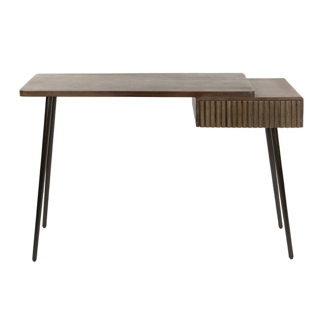 Hal-/kaptafel Carve 1 lade / Massief acacia bruin