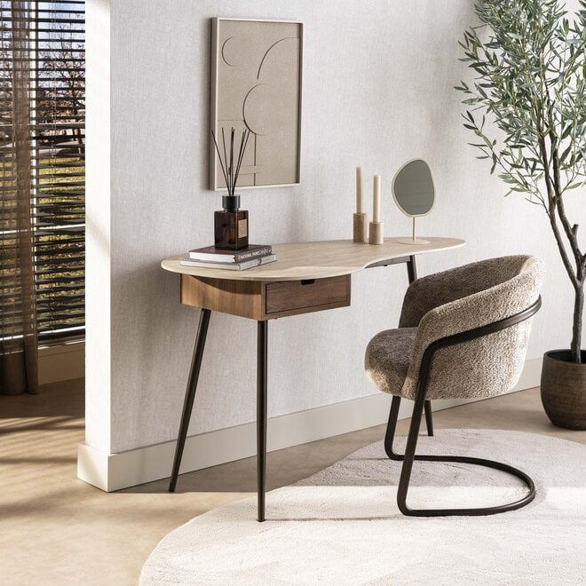 Kaptafel Travino 1 lade / Keramiek travertin