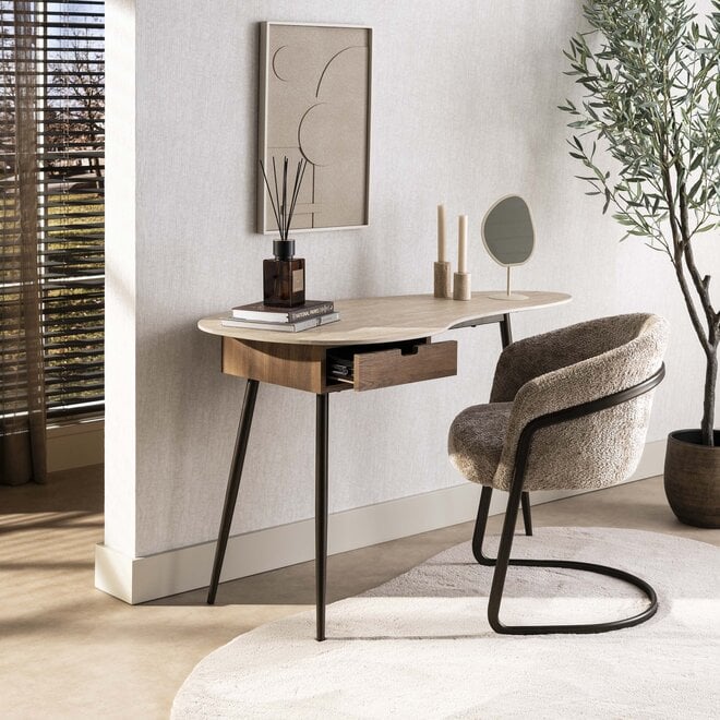 Kaptafel Travino 1 lade / Keramiek travertin