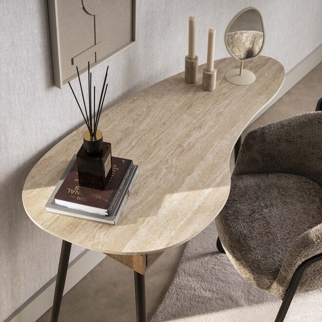 Kaptafel Travino 1 lade / Keramiek travertin