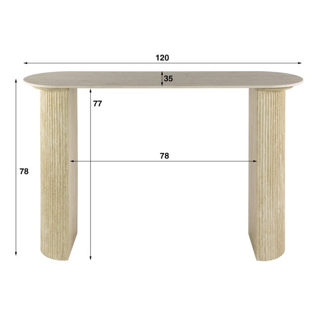Hal/-kaptafel Romano Arch / Keramiek travertin