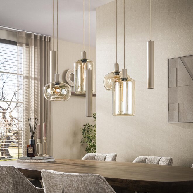 Hanglamp Serene 4+3-lichts / Beige