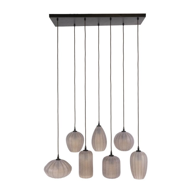 Hanglamp Altura 4+3-lichts / Sienna bruin-frosted