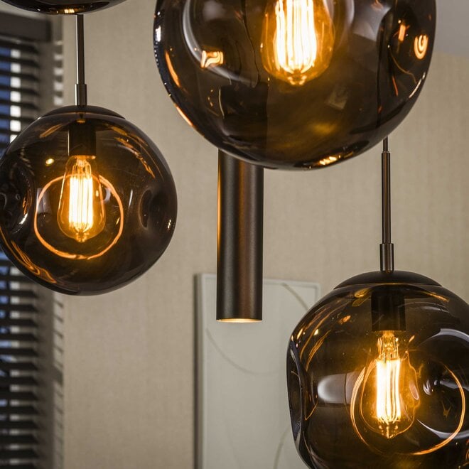 Hanglamp Stellar pendel 5+4-lichts / Sienna bruin