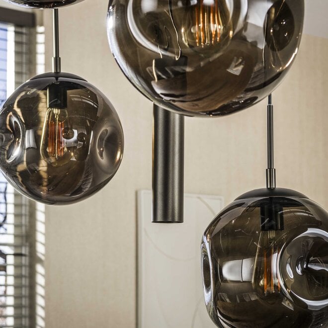 Hanglamp Stellar pendel 5+4-lichts / Sienna bruin