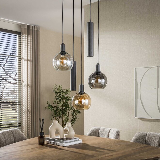 Hanglamp Sfera Tricolore getrapt 5-lichts / Artic zwart