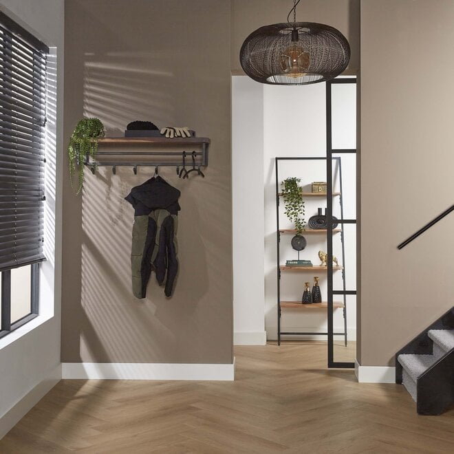 Kapstok Daytona hoedenplank 6 haken / Massief saja