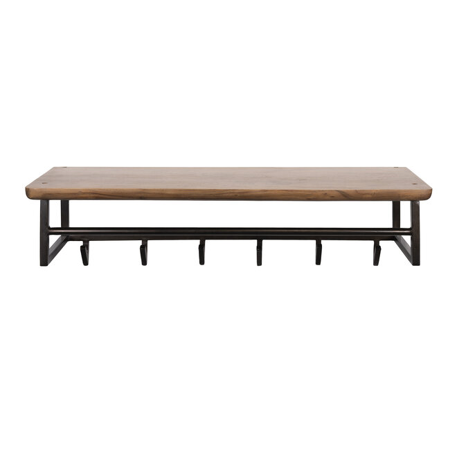 Kapstok Edge Curve 6 haken / Massief acacia bruin