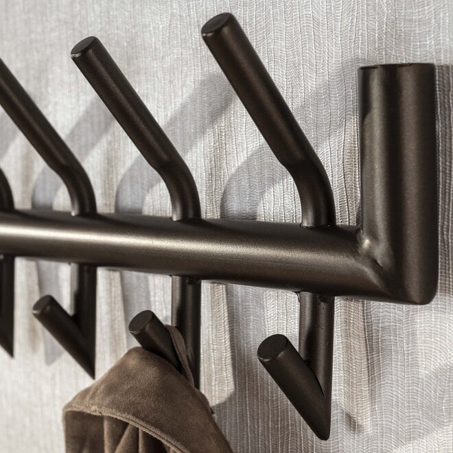 Kapstok Tubo 2x6 haken / Drift brown
