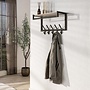 Kapstok Terra roede en hoedenplank 2x5 haken 65cm / Melamine travertine