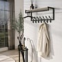 Kapstok Terra roede en hoedenplank 2x7 haken 85cm / Melamine travertine