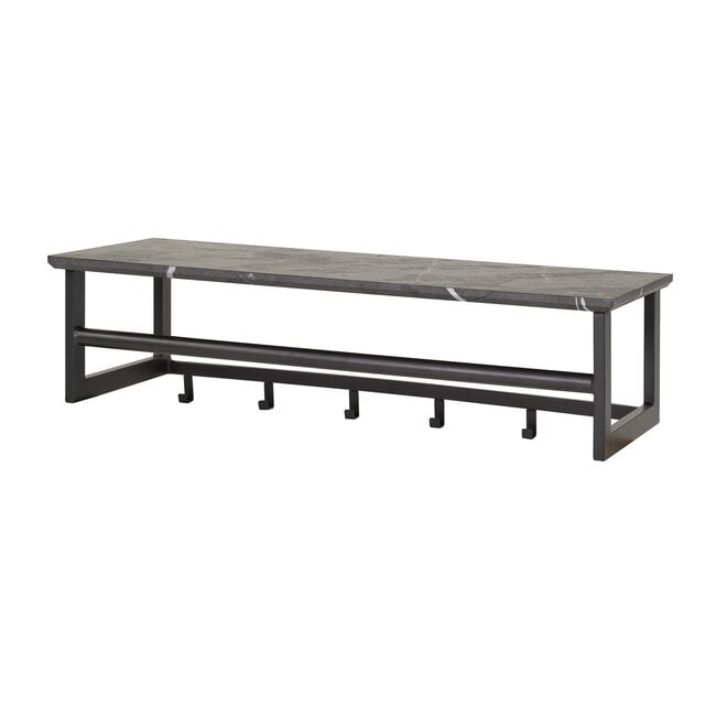 Kapstok Tenaro roede en hoedenplank 6 haken / 3D melamine graphite