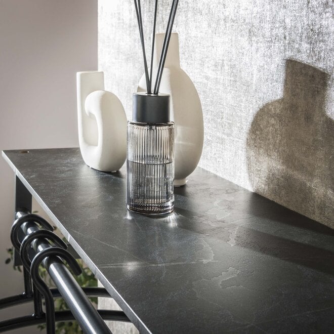 Kapstok Tenaro roede en hoedenplank 2x6 haken / 3D melamine graphite