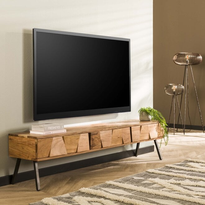 TV-meubel Demn 3 lades / Massief acacia