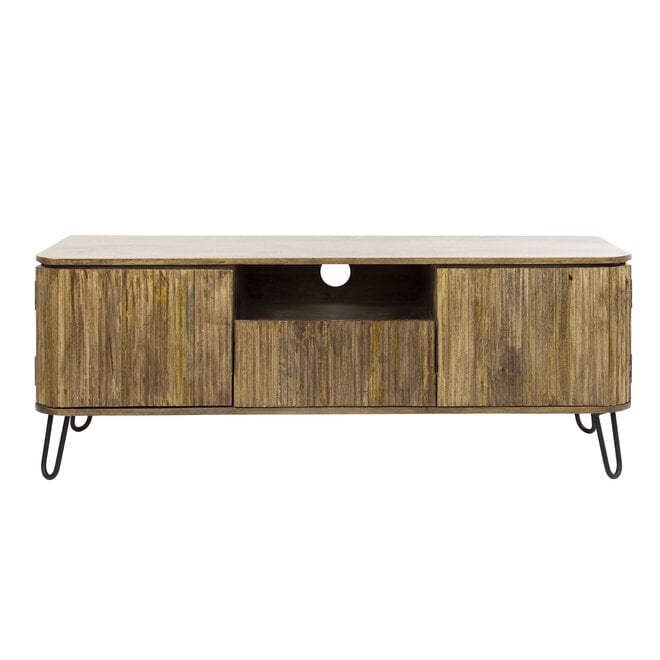 TV-meubel Wave 1 lade + 2 deuren / Massief mango zand