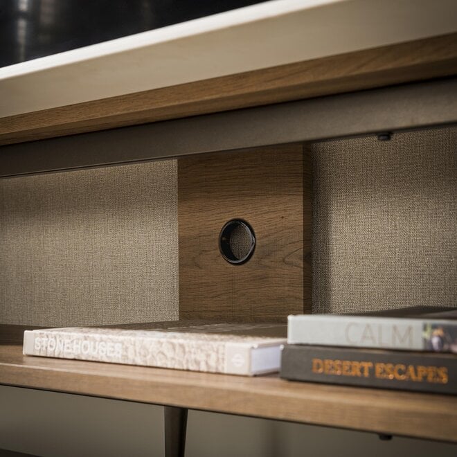 TV-meubel Arcus 180cm / Keramiek travertin