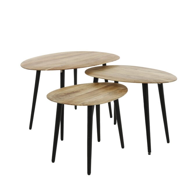Salontafel Organic set van 3 / Massief acacia