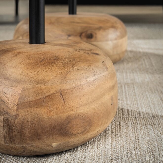 Salontafel driehoekig set van 2 / Massief acacia