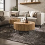 Salontafel Wave rond set van 2 / Massief mango zand
