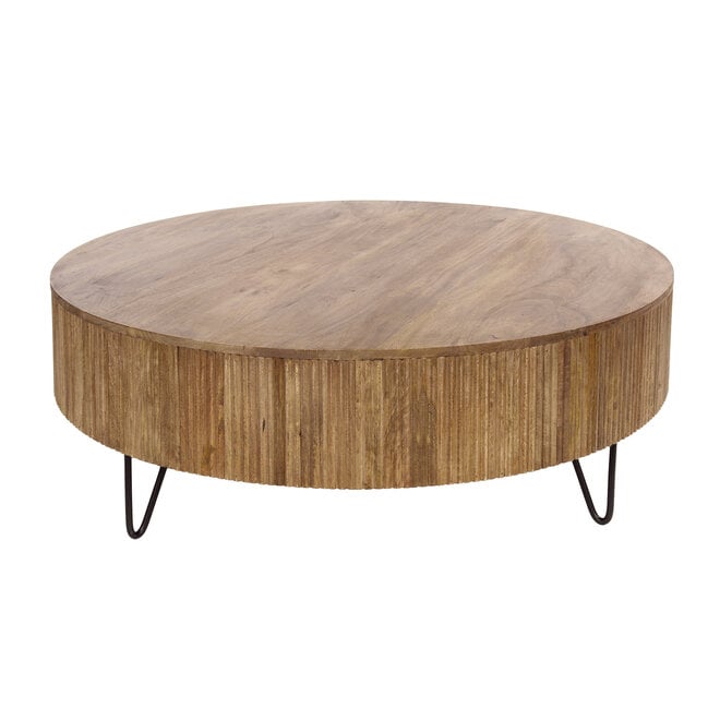 Salontafel Wave Ø120cm / Massief mango zand