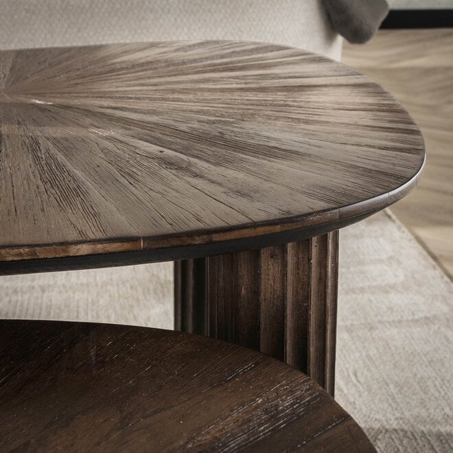 Salontafel Maya Teak vierhoekig set van 2 / Massief teak espresso