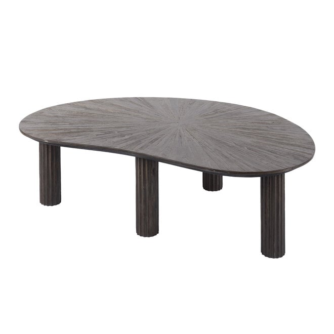 Salontafel Maya Teak niervormig 110cm / Massief teak espresso
