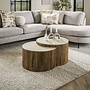 Salontafel Nuovo half rond set van 2 / Massief mango zand