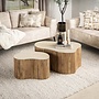 Salontafel Nuovo shamrock set van 2 / Massief mango zand