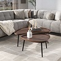 Salontafel Carve organisch set van 2 / Massief acacia bruin